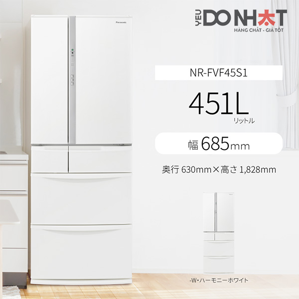 Tủ lạnh Panasonic NR-FVF45S1-W nội địa Nhật