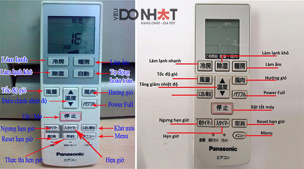 hướng dẫn sử dụng điều khiển remote điều hòa panasonic nội địa nhật