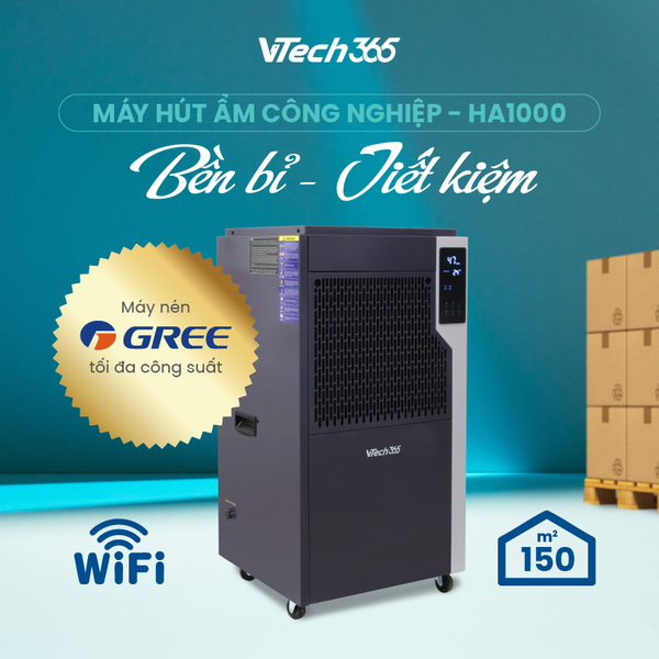 Máy hút ẩm công nghiệp VTECH365 VT-HA1000-CN 100L/ngày