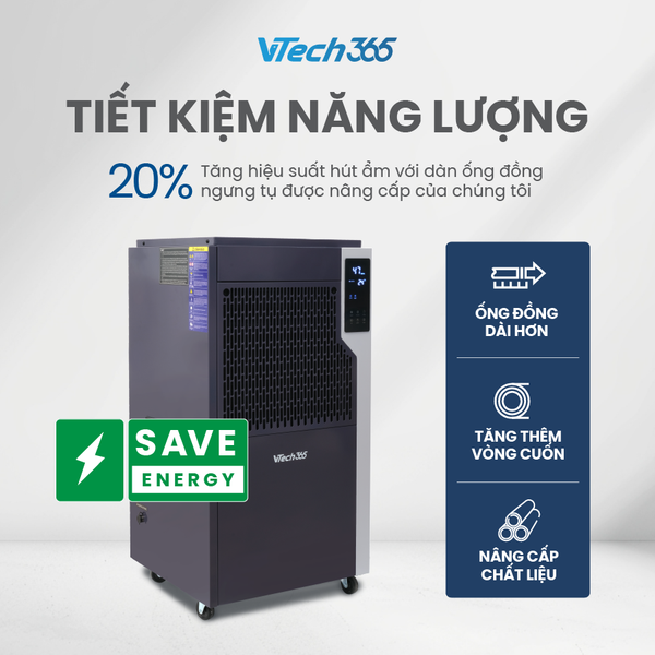Máy hút ẩm công nghiệp VTECH365 VT-HA1000-CN 100L/ngày