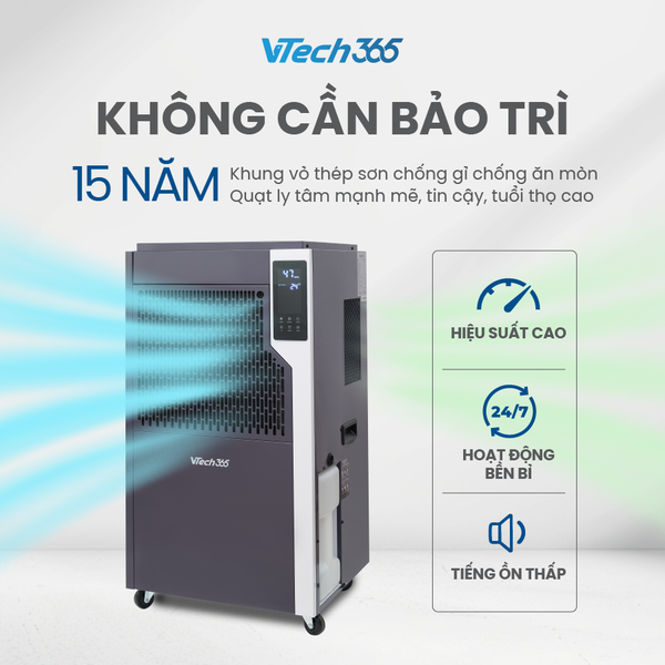 Máy hút ẩm công nghiệp VTECH365 VT-HA1000-CN 100L/ngày