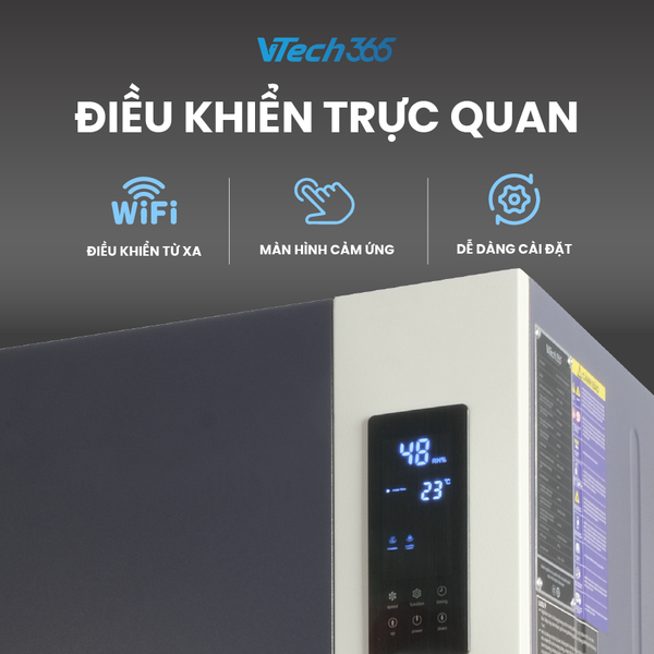 Máy hút ẩm công nghiệp VTech365 VT-HA1680-CN – Giải pháp tối ưu cho nhà xưởng diện tích lớn (150–250m²)