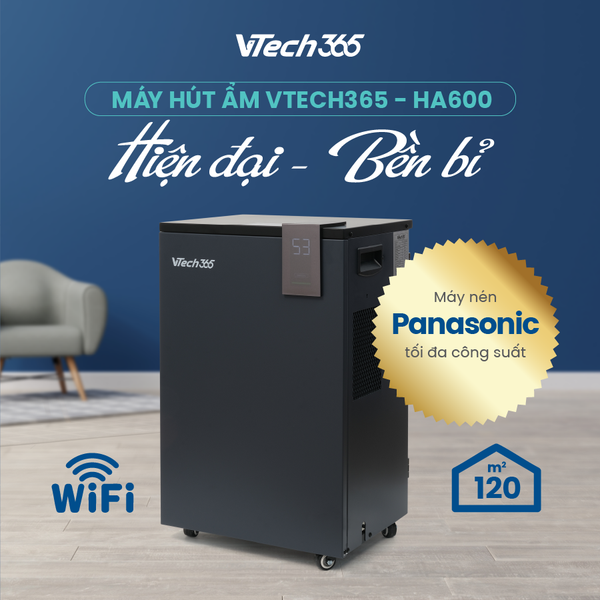 Máy hút ẩm gia đình VTECH365 VT-HA600-CN 60L/ngày